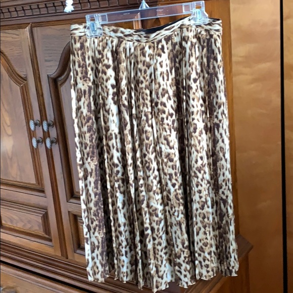 New Without Tag J. Crew Leopard Pleated Skirt 10 - Picture 4 of 8